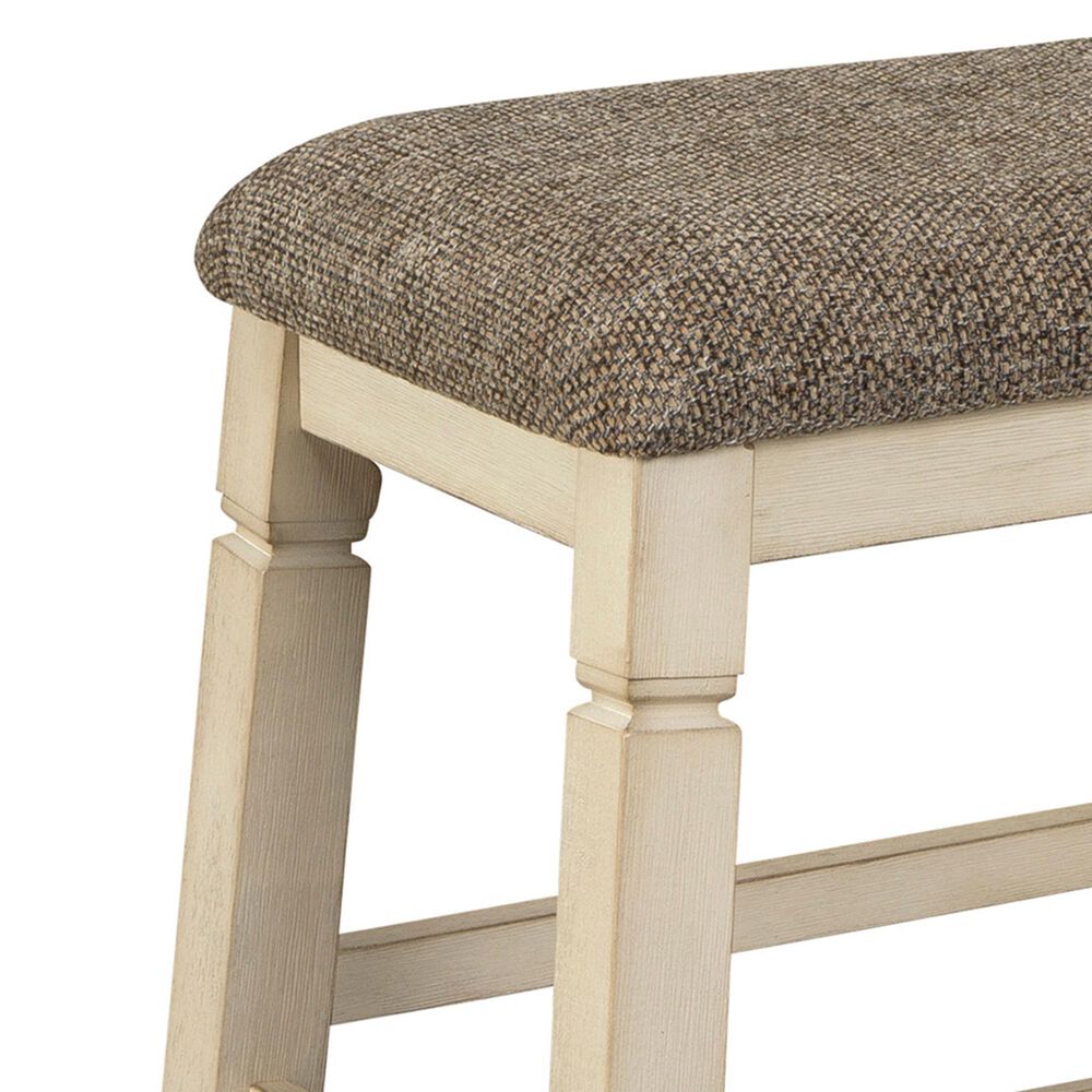 Ashley Bolanburg Upholstered Stool in Antique White &#40;Set of 2&#41;, , large