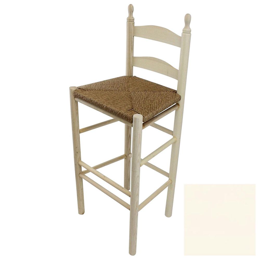 Lakeside Calabash Ladderback Barstool in Antique White, , large