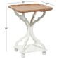 Uma Enterprises Accent Table in White and Distressed Brown, , large