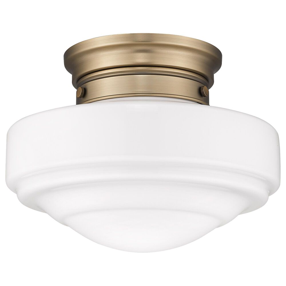 Golden Lighting Ingalls Semi-Flush with Vintage Milk Glass in Modern Brass, , large