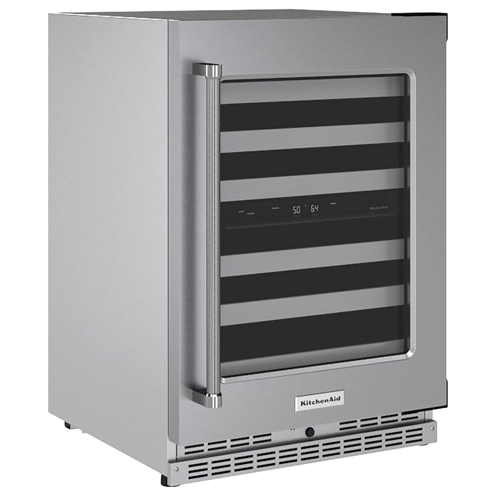 KitchenAid 24&quot; Undercounter Wine Cellar with Right Hinge, Metal-Front Racks in Stainless Steel, , large