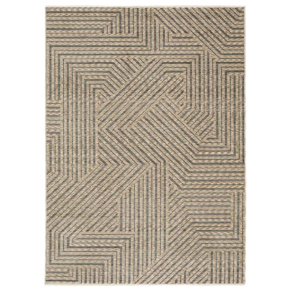 Oriental Weavers Echo ECH01 Beige and Grey 3"3" x 5" Area Rug, , large