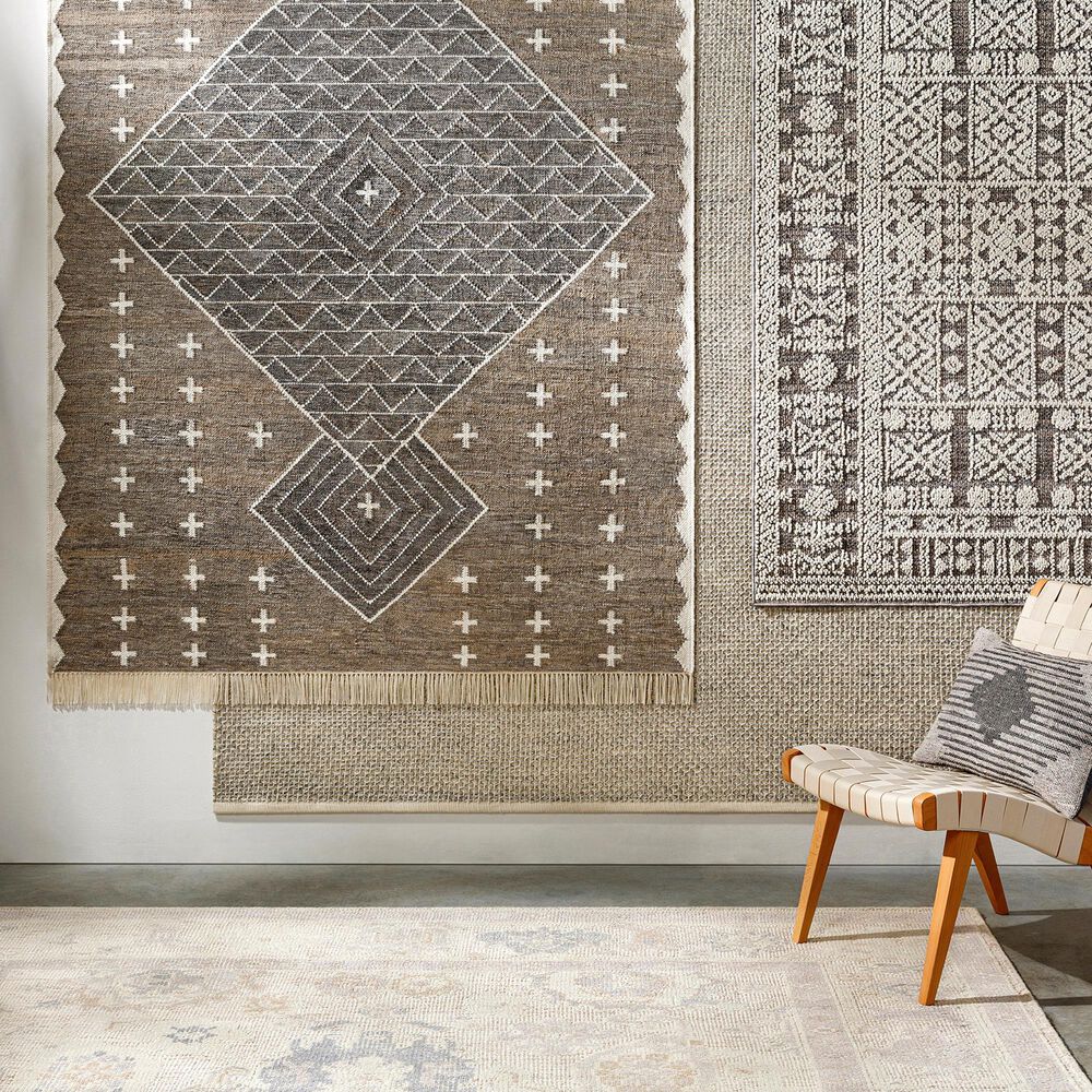 Surya Bursa 8&#39; x 10&#39; Gray, Charcoal and Cream Area Rug, , large
