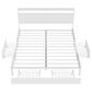 HOMLUX King 4-Drawer Storage Bed with LED Headboard and Charging Station in White, , large