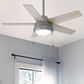 Hunter Burroughs 44" Ceiling Fan with LED Lights in Matte Silver, , large
