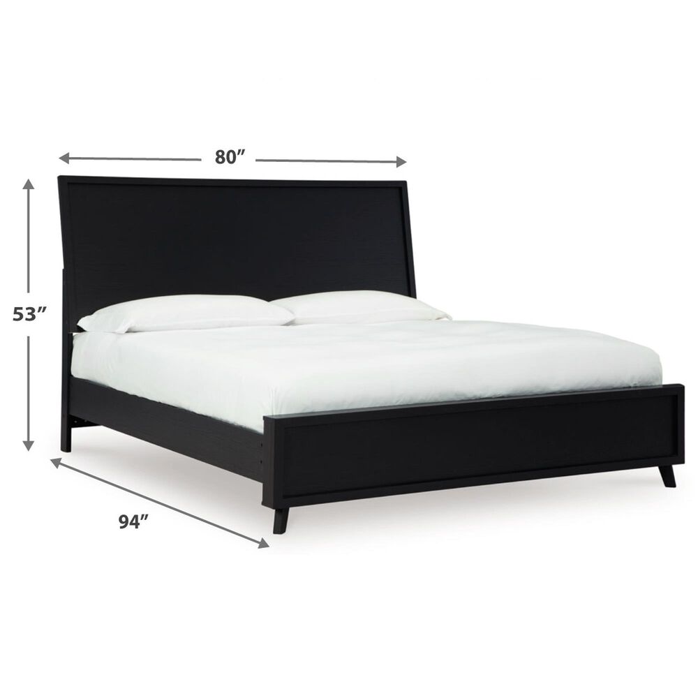 Ashley Danziar King Panel Bed in Matte Black, , large