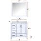 Lexora Home Jacques 36" Left Offset Single Bathroom Vanity in White with 2 cm White Cultured Marble Top and Rectangular Sink, , large