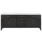 Lexora Home Laurel 84" Double Bathroom Vanity in Black Oak with White Cultured Marble Top and Rectangular Sinks, , large