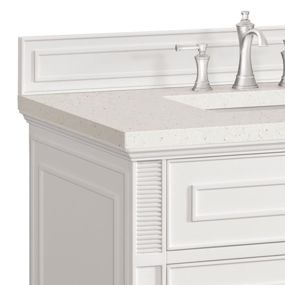 James Martin Vanities Lorelai 36&quot; Single Vanity in Bright White with 3 cm Lime Delight Quartz Top, , large