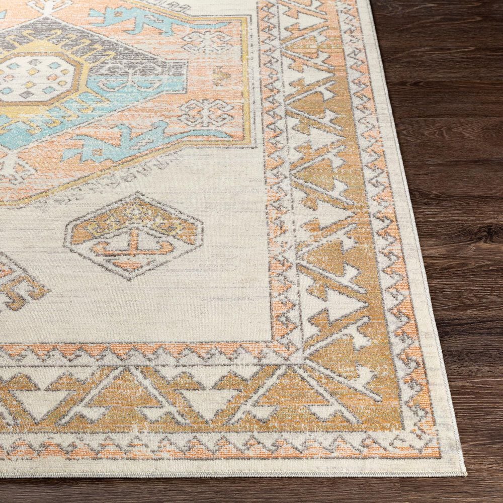 Surya Bodrum BDM-2313 6&#39; x 9&#39;11&quot; Ivory, Saffron, Gray, Aqua, Camel and Coral Area Rug, , large