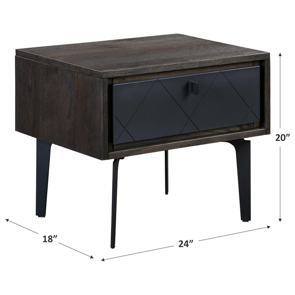 Blue River Cross 1 Drawer Nightstand in Dark Gray, , large