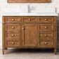 James Martin Vanities Brittany 60" Single Bathroom Vanity in Saddle Brown with 3 cm White Zeus Quartz Top and Rectangular Sink, , large