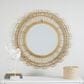 Maple and Jade 35" Handmade Woven Floral Wall Mirror with Beaded Accents in Brown, , large