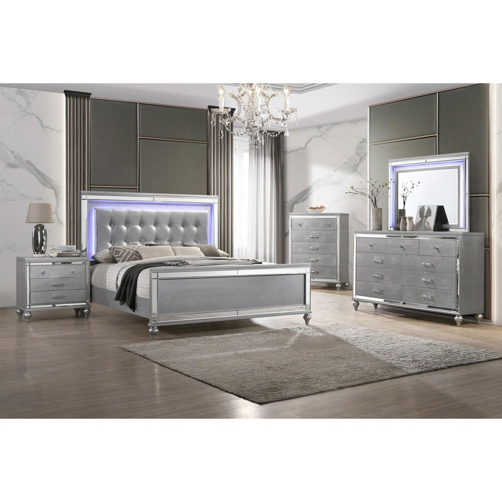 New Heritage Design Valentino Dresser Mirror in White and Silver, , large