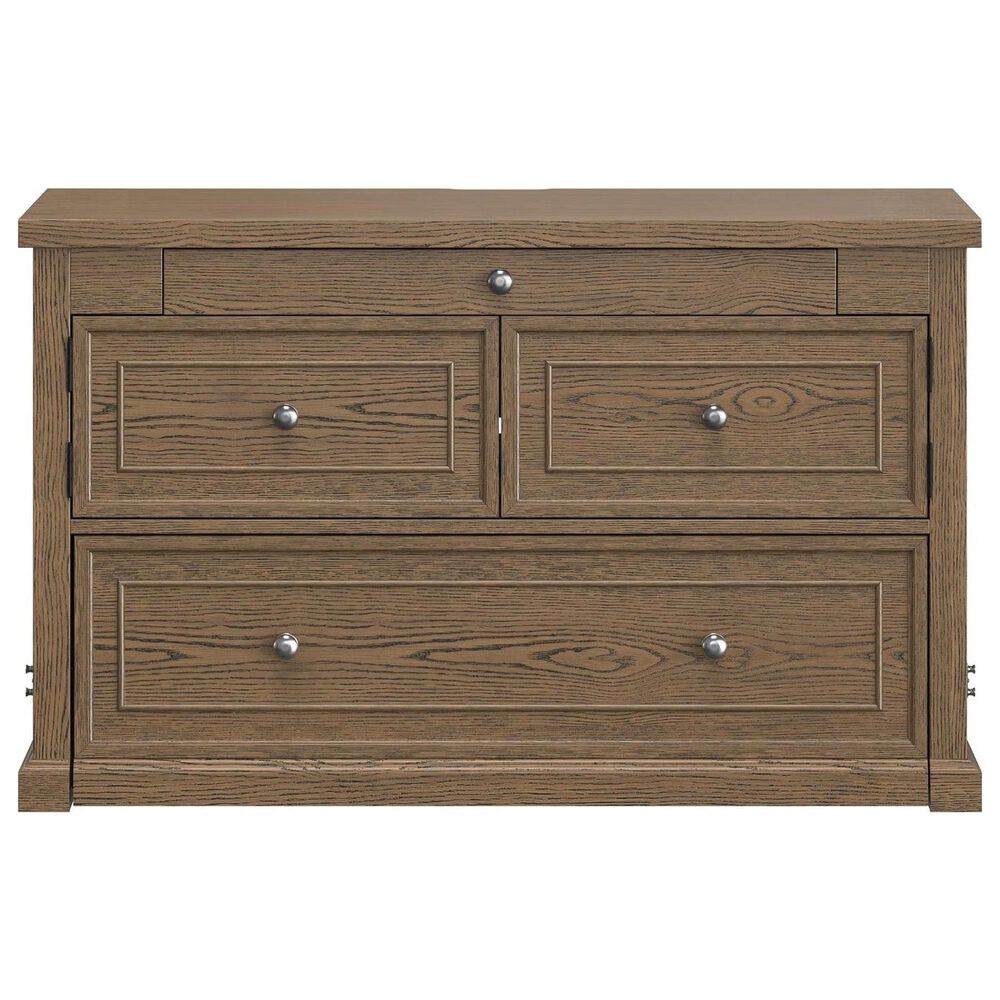 Richlands Furniture Soren Wood Twin 2 Door Desk Dream Console with Mattress and Cover in Light Oak, , large
