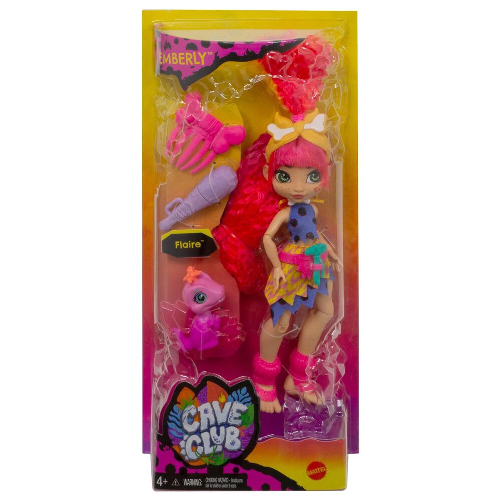 Cave Club Emberly Doll Prehistoric Fashion Doll with Dinosaur Pet, , large