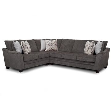 Moore Furniture Fairmont 2-Piece Stationary Left Arm Facing Sectional in Shasta Charcoal, , large
