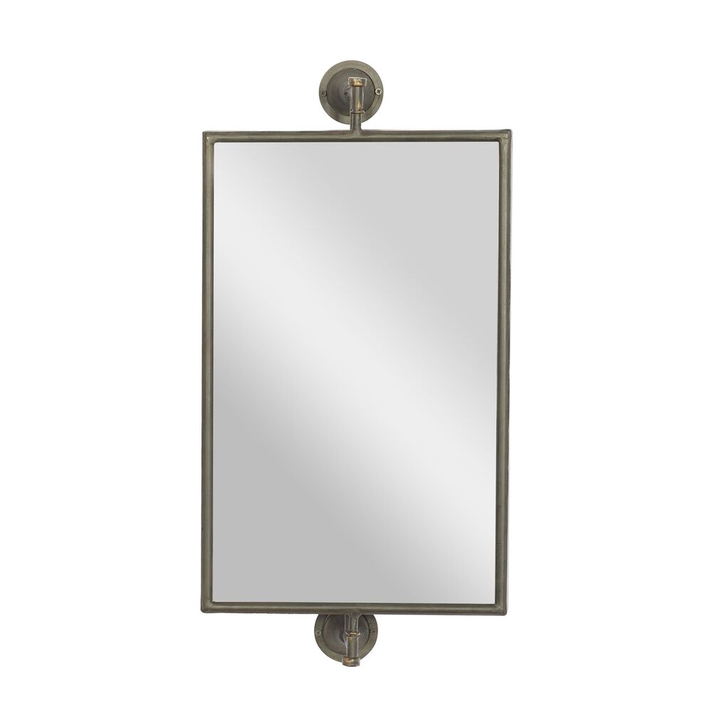 Maple and Jade 14" x 28" Wall Mirror in Black, , large