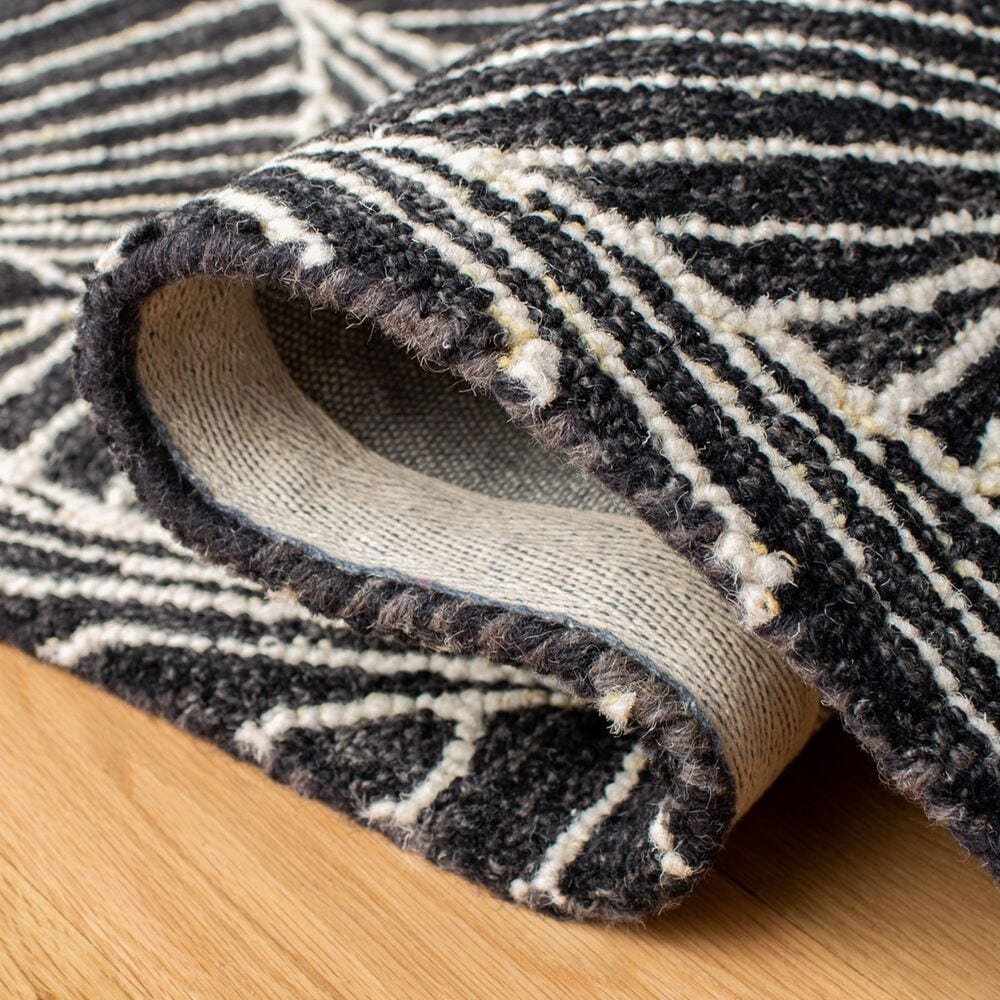 Safavieh Micro-Loop MLP174H 5&#39; x 8&#39; Charcoal and Ivory Area Rug, , large