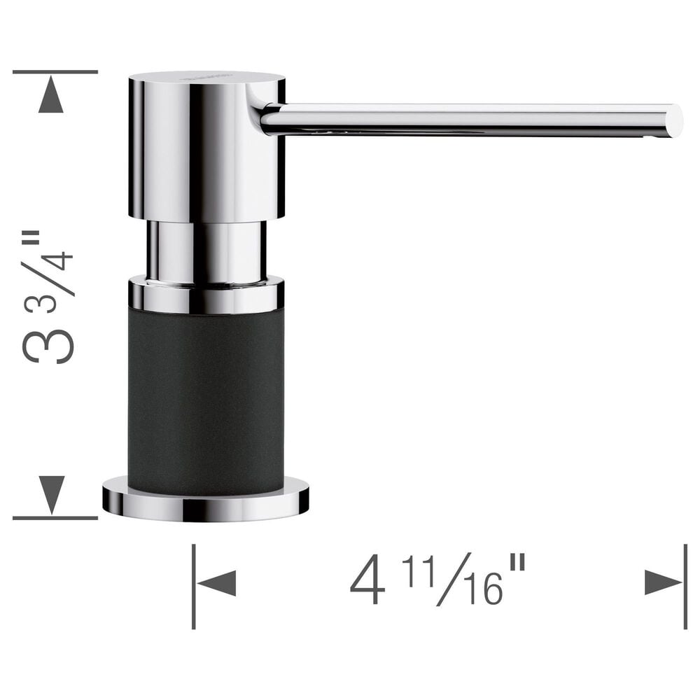 Blanco Lato Soap Dispenser in Chrome and Coal Black, , large