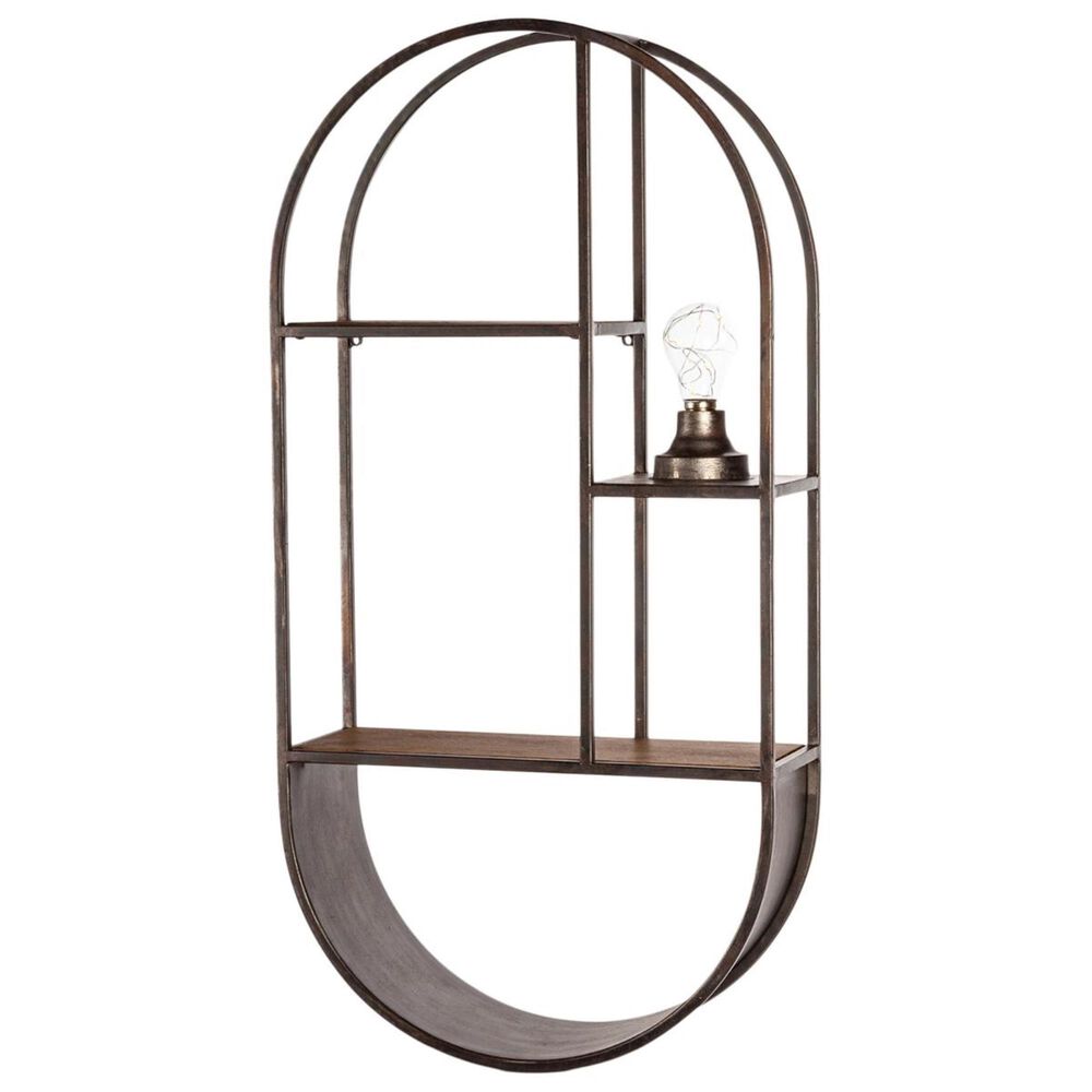 The Gerson Company Wall Shelf with Light in Grey, , large