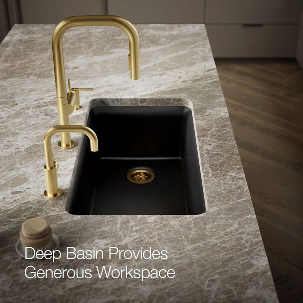 Kohler Cairn 33.5&quot; Single Bowl Sink in Matte Black, , large