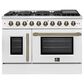 Forno Galiano 48" Freestanding French Door Gas Range in White, , large