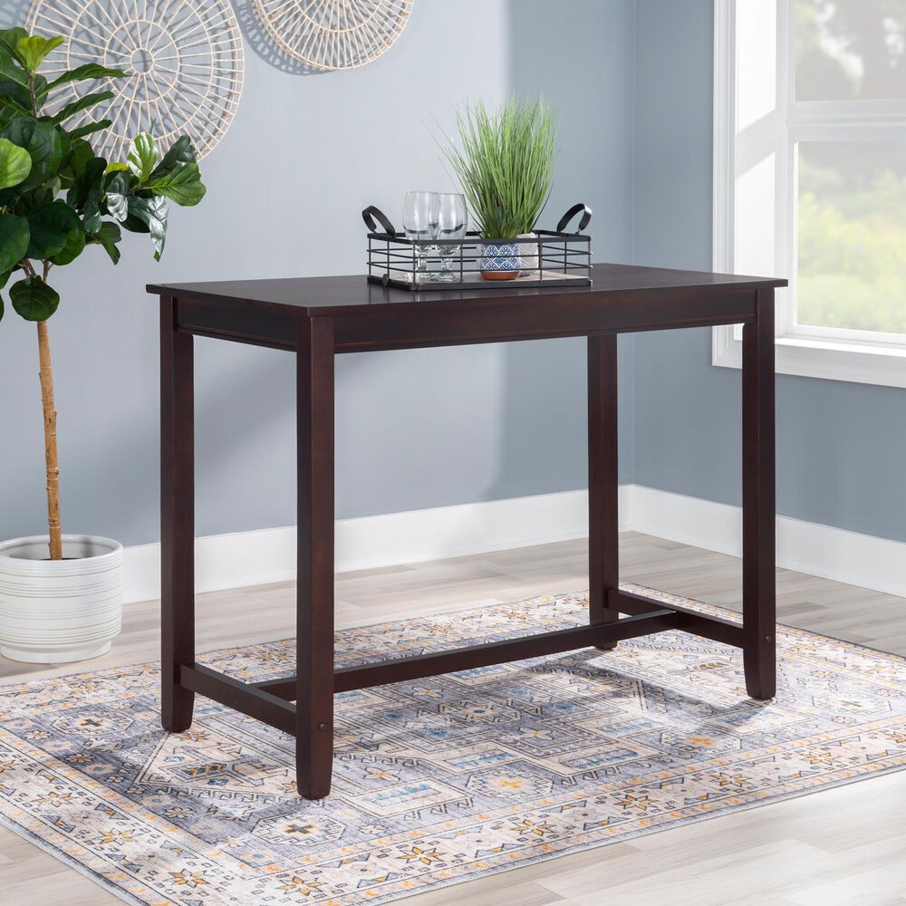 Linon Home Decor Claridge Counter Height Pub Table in Walnut Brown - Table Only, , large