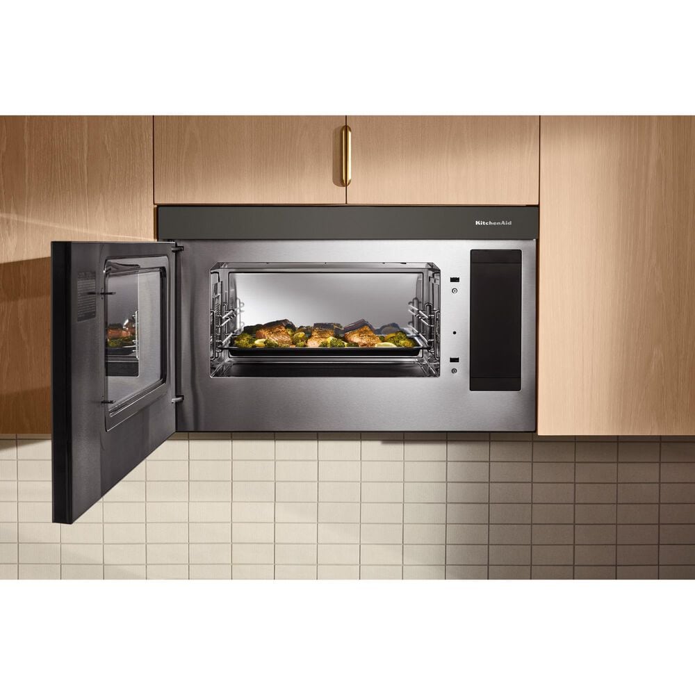 KitchenAid 1.1 Cu. Ft. Multifunction Over-the-Range Microwave Oven Flush Built-In Design in Black Ore, , large