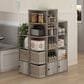 HOMLUX 5-Tier Shelf Bookcase with Door Storage Cabinet in French Oak, , large