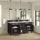 James Martin Vanities Lorelai 72" Double Bathroom Vanity in Black Onyx with 3 cm Eternal Jasmine Pearl Silestone Top, Rectangular Sinks and FreePower Wireless Charger, , large