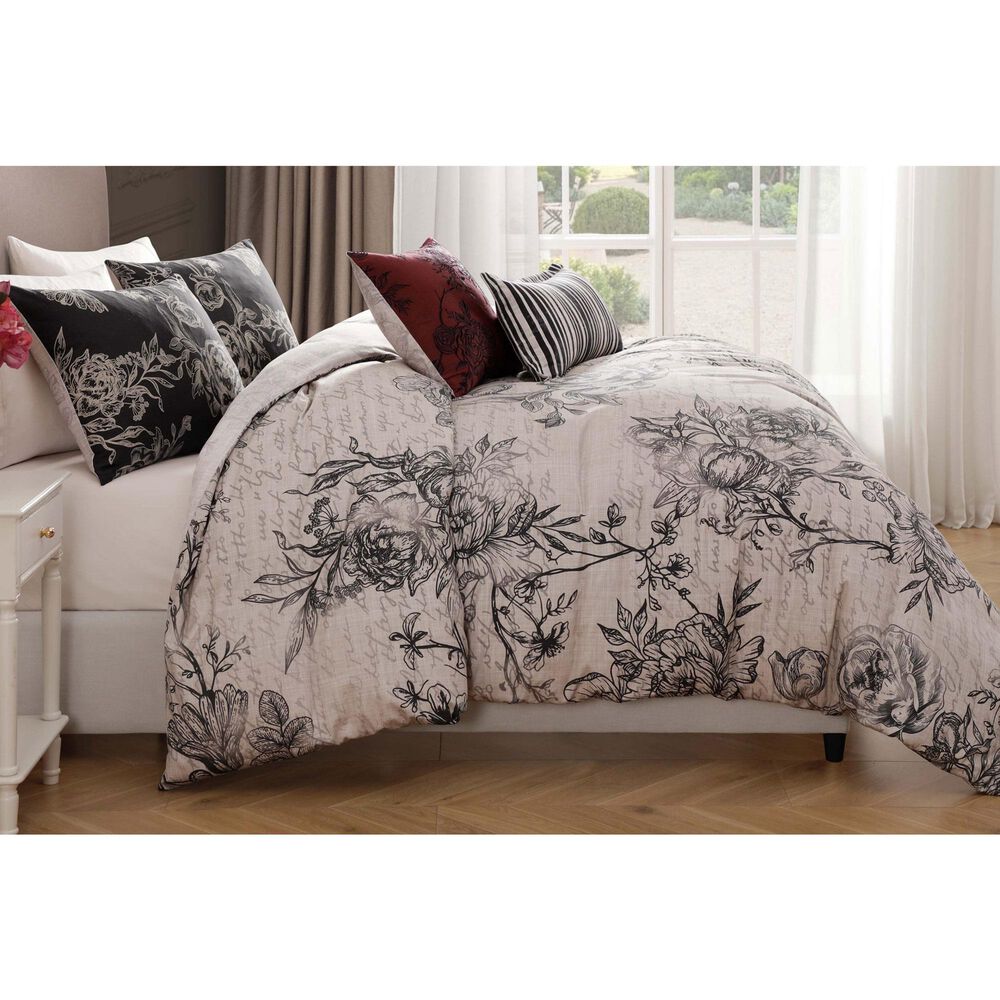 Bebejan 5-Piece Queen French Linen Comforter Set in Tan, , large