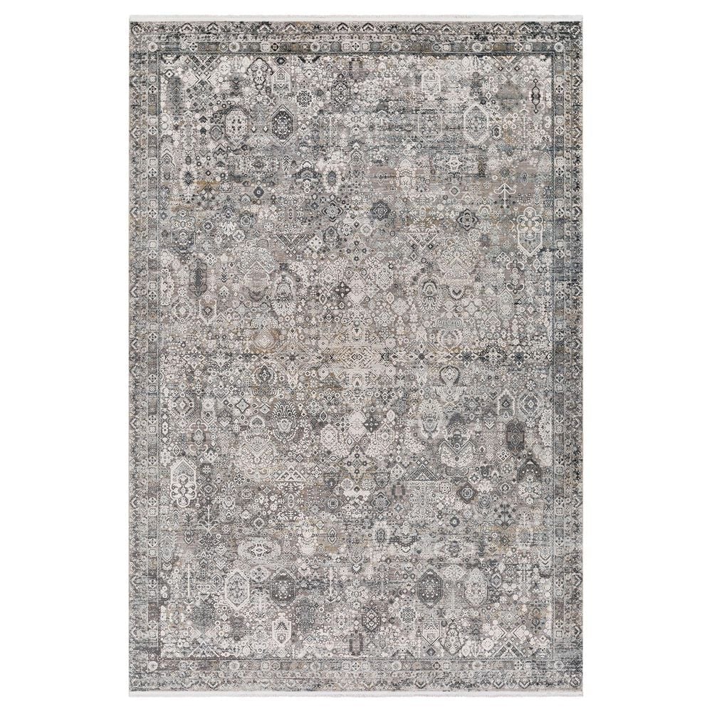 Surya Solar 6"7" x 9"6" Gray, Light Gray, Charcoal, Black and Mustard Area Rug, , large