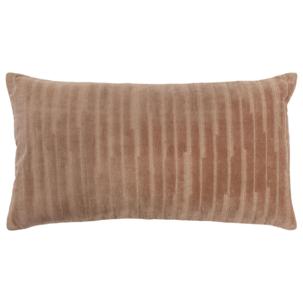 Rizzy Home 14" x 26" Striped Down Filled Lumbar Pillow in Cocoa, , large