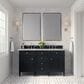James Martin Vanities Brittany 60" Double Bathroom Vanity in Black Onyx with 3 cm Victorian Silver Quartz Top and Rectangular Sinks, , large