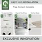 Hunter Gatlinburg Easy Install 52" LED Indoor Ceiling Fan with Light and Remote in Matte White with Light Oak Blades, , large
