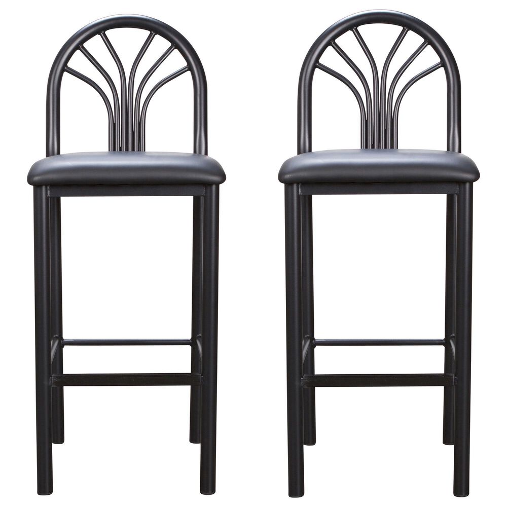 Linon Home Decor Thayer Bar Stool in Black (Set of 2), , large