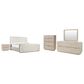 Bernhardt Antibes 5-Piece Queen Upholstered Panel Bedroom Set in Roz with USB Ports, , large