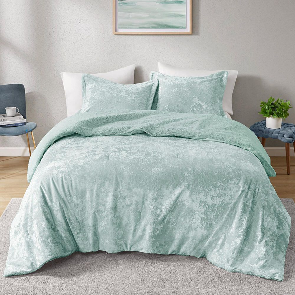 Hampton Park Mira 2-Piece Twin/Twin XL Reversible Comforter Set in Aqua, , large
