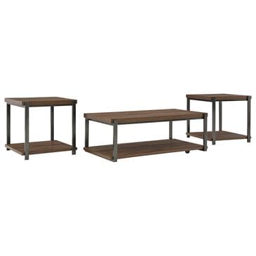 Ashley Trindwick 3-Piece Occasional Table Set in Walnut and Gunmetal Gray, , large
