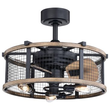 Vaxcel Humboldt 21" LED Ceiling Fan in Oil Rubbed Bronze and Burnished Teak, , large
