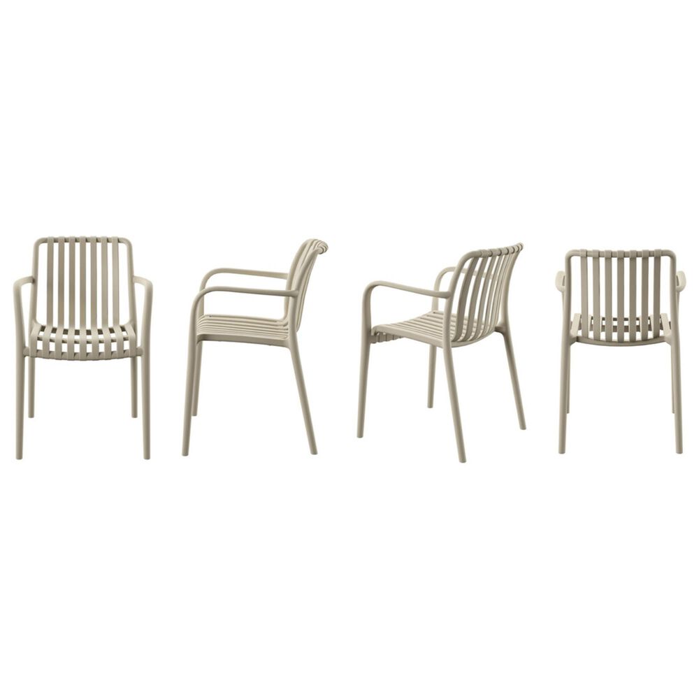 International Home Miami Curazao Outdoor Stackable Dining Chair in Sand (Set of 4), , large