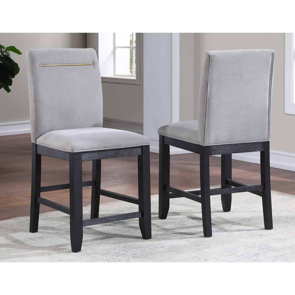 Steve Silver Yves Counter Stool in Rubbed Charcoal and Gold, , large