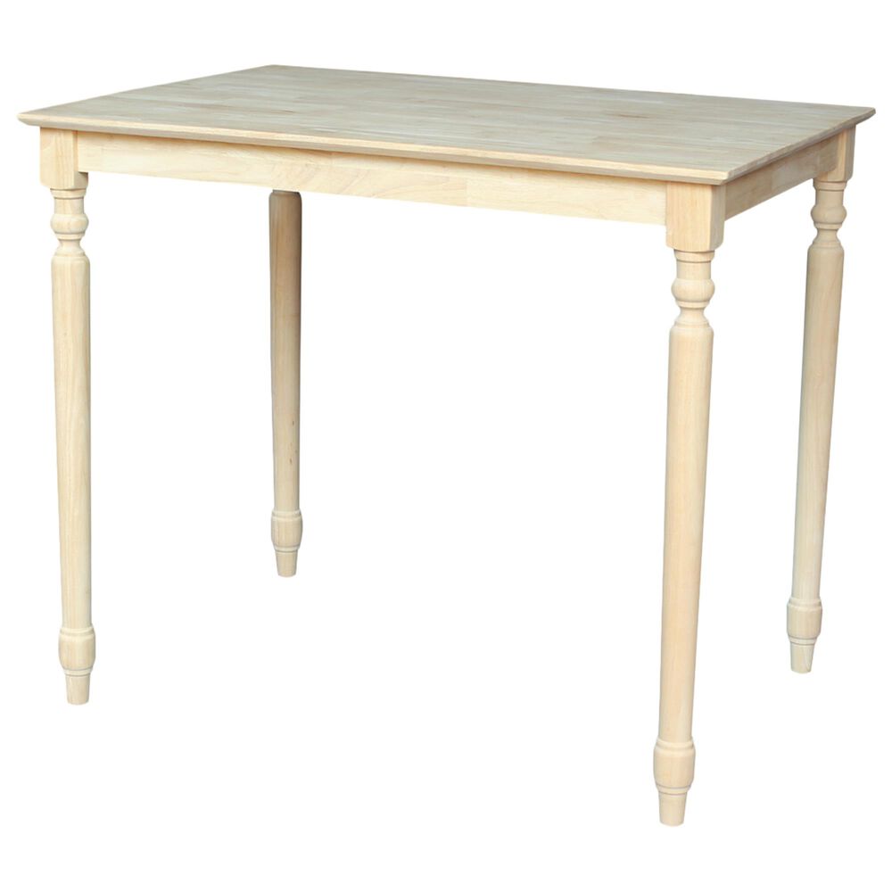 International Concepts Modern Farmhouse Casual Dining Table in Unfinished - Table Only , , large