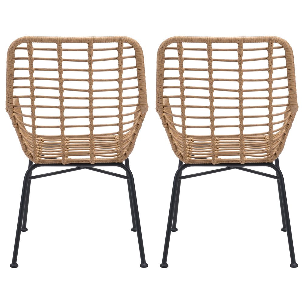 Zuo Modern Lyon Dining Chair in Natural/Black &#40;Set of 2&#41;, , large