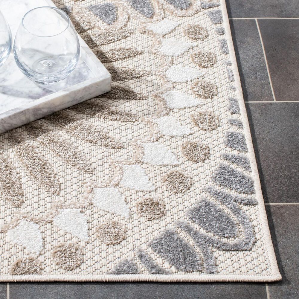 Safavieh Cabana CBN382F 6&#39;7&quot; Square Grey and Ivory Indoor/Outdoor Area Performance Rug, , large