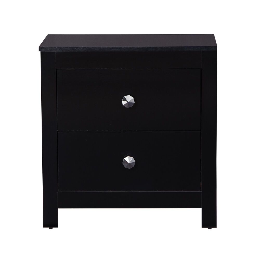 Seven Stars Breanne 2 Drawer Nightstand in Black, , large