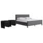 Urban Home Elora King Upholstered Bed with Two Nightstand in Jet Black, , large