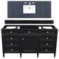 James Martin Vanities Brittany 60" Single Bathroom Vanity in Black Onyx with 3 cm Charcoal Soapstone Quartz Top and Rectangle Sink, , large