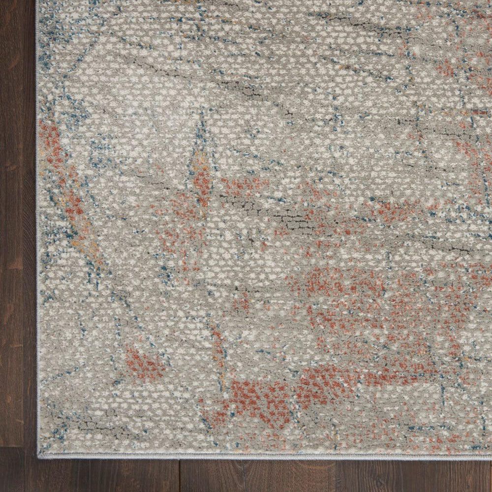 Nourison Rustic Textures Light Grey and Rust 5&#39;3&quot; x 7&#39;3&quot; Area Rug, , large
